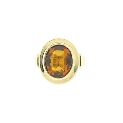 Vintage gold solitaire ring with citrine Image 2 of Vintage gold solitaire ring with citrine