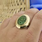 Image 5 of Gold ring with nephrite jade