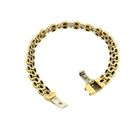 Image 7 of Gold Bismarck link bracelet with 0.4 ct diamond.