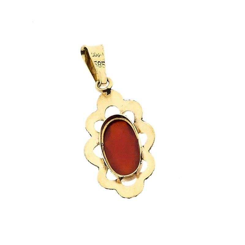 Image 6 of Gold Pendant with Carnelian