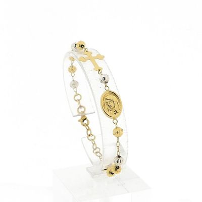 Image 1 of Two-tone gold rosary bracelet