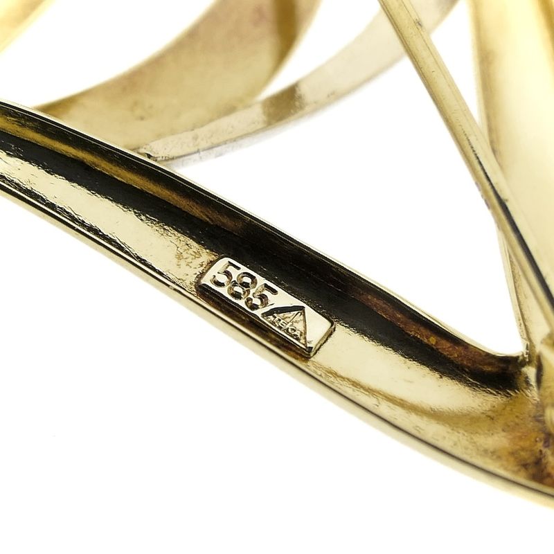 Image 6 of Two-tone gold fantasy brooch with diamond; 0.005 ct.