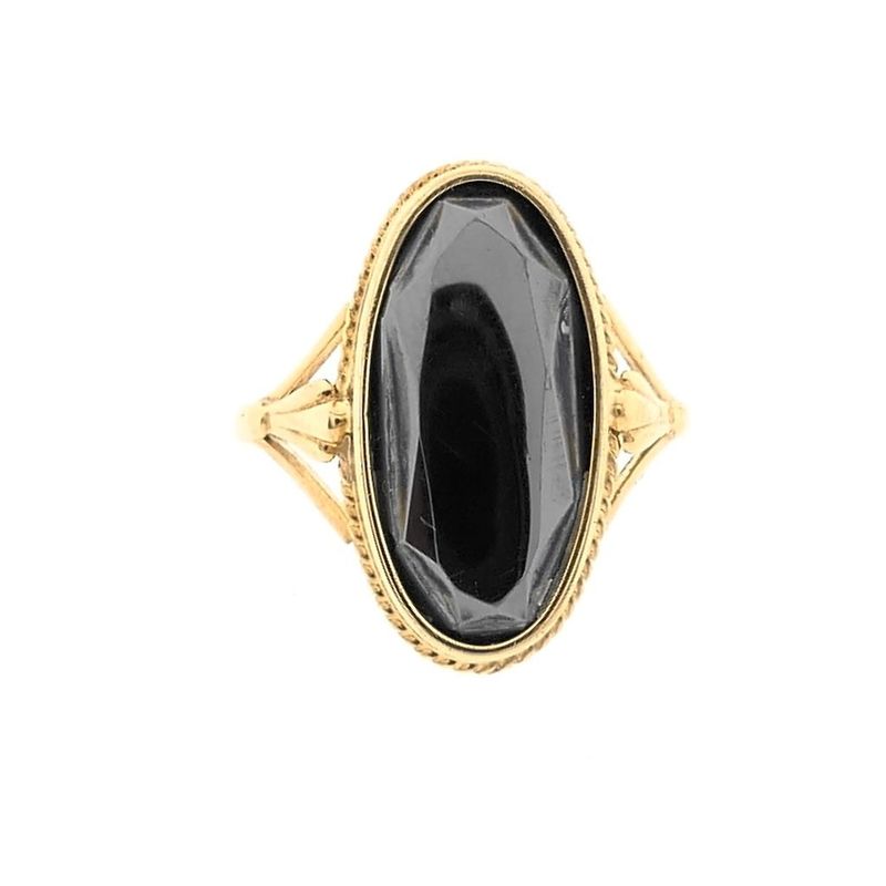 Image 5 of Gold ring with hematite