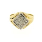 Image 4 of Two-tone gold signet ring with 0.09 ct diamond.