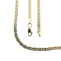 Gold flat gourmet link chain | 46 cm