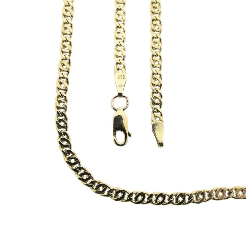 Image 1 of Gold flat gourmet link chain | 46 cm