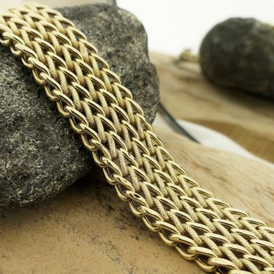 Image 2 of Wide gold link bracelet