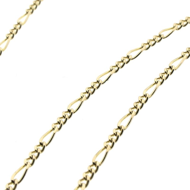 Image 3 of Gold thin Figaro link chain | 45 cm