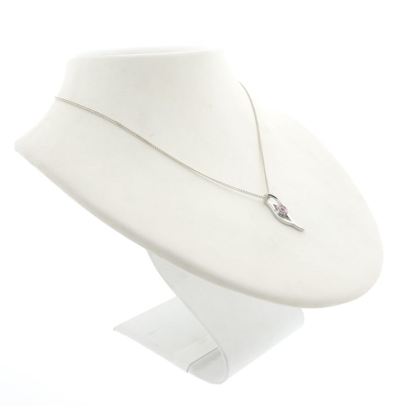 Image 7 of Silver pendant with a pink zirconia