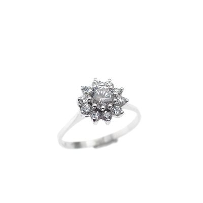 Image 1 of Silver entourage ring with zirconia