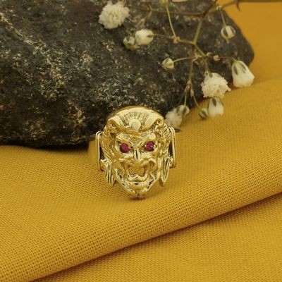 Image 2 of Gold pinky ring with ruby; Hades