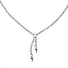 Image 1 of Silver jasseron necklace with two tassels | 45 cm