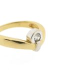 Image 3 of Two-tone gold ring with diamond; 0.15 ct.