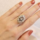 Image 4 of Victorian gold ring with rose-cut diamonds; approx. 0.40 ct.