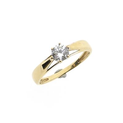Gold solitaire ring with zirconia Image 1 of Gold solitaire ring with zirconia