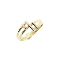Tricolor gold abstract ring