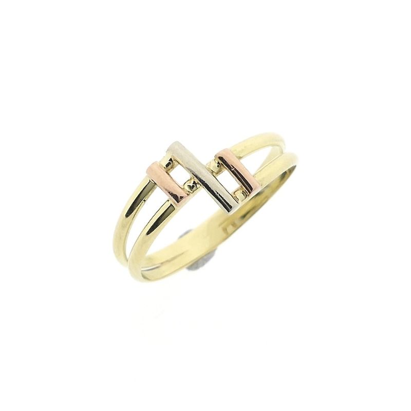Image 1 of Tricolor gold abstract ring