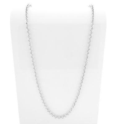Image 1 of Silver jasseron link chain | 82 cm