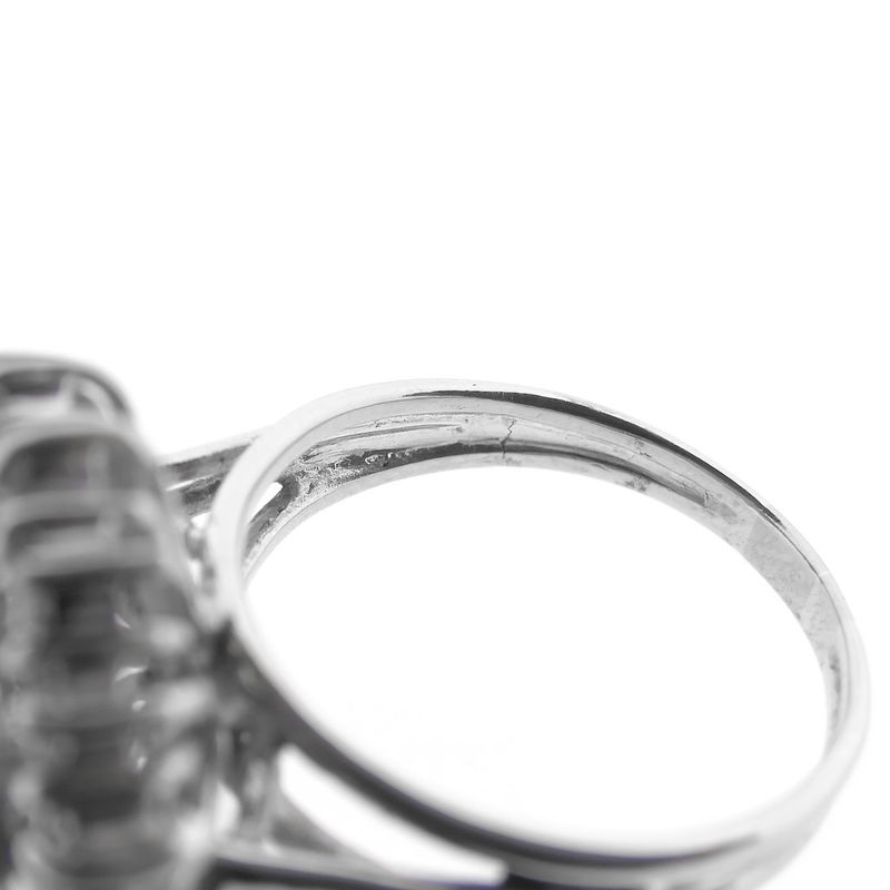 Image 9 of Antique white gold entourage ring with diamonds; 1.29 ct.