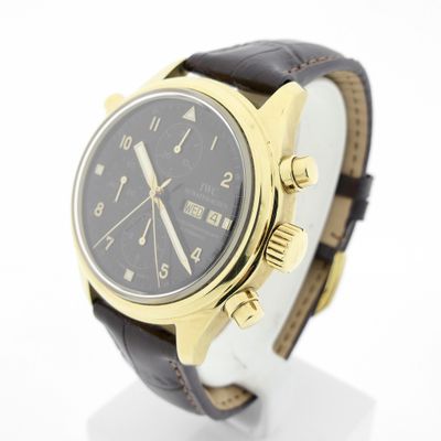 Image 2 of IWC Pilot Double Chronograph; 18k. Men's watch with split seconds