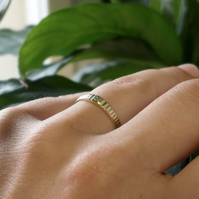 Image 2 of Gold solitaire ring with diamond | 0.01 ct.