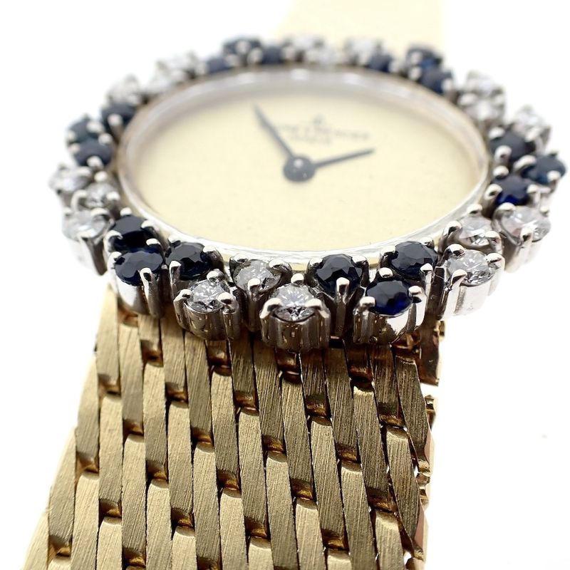 Image 6 of Baume Mercier Vintage; 14k. gouden horloge met briljanten en saffier