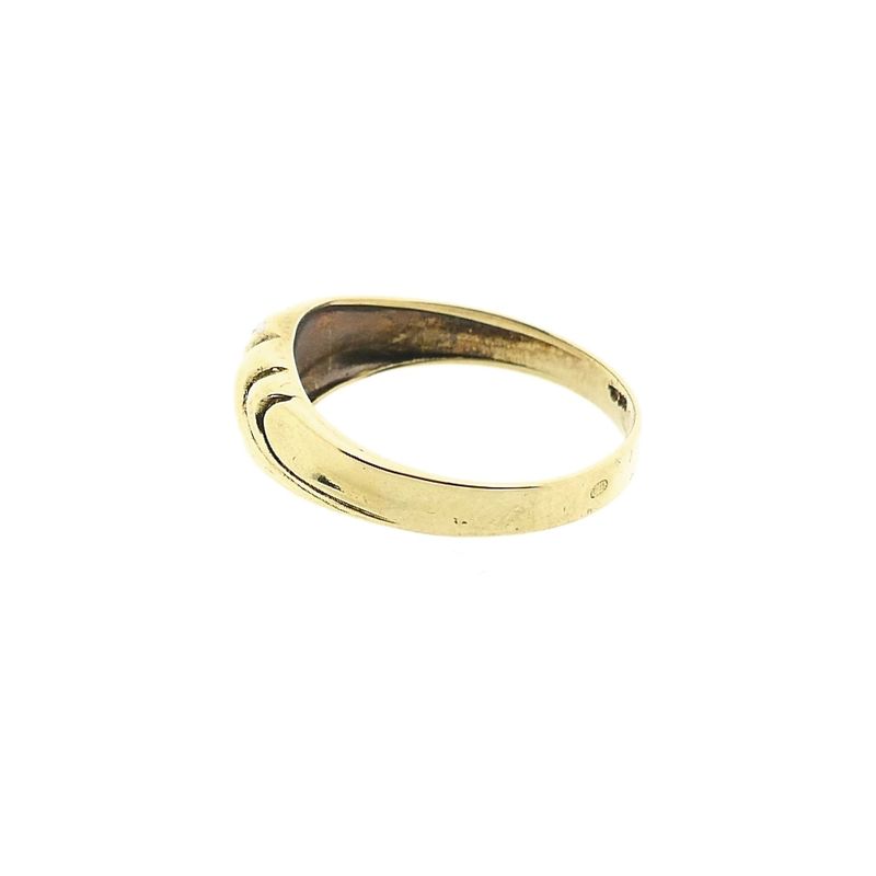 Image 7 of Gold croissant ring with diamond; 0.005 ct.