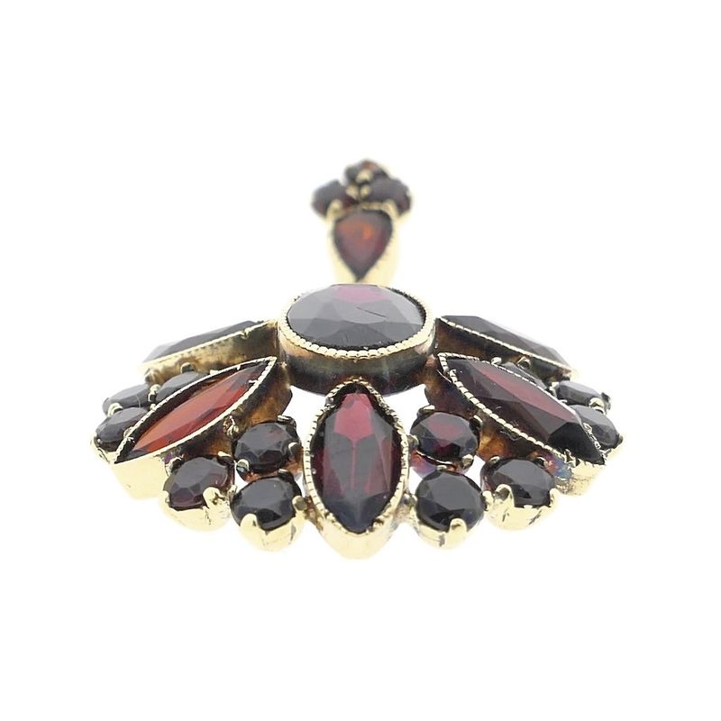 Image 10 of Vintage gold entourage pendant with garnet