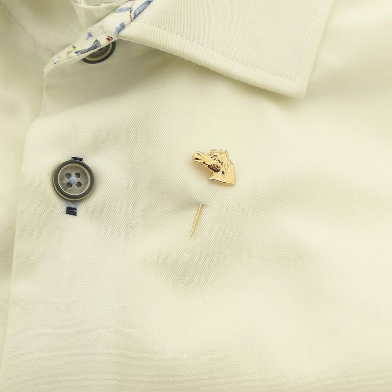 Image 3 of Gold lapel pin; Horse head