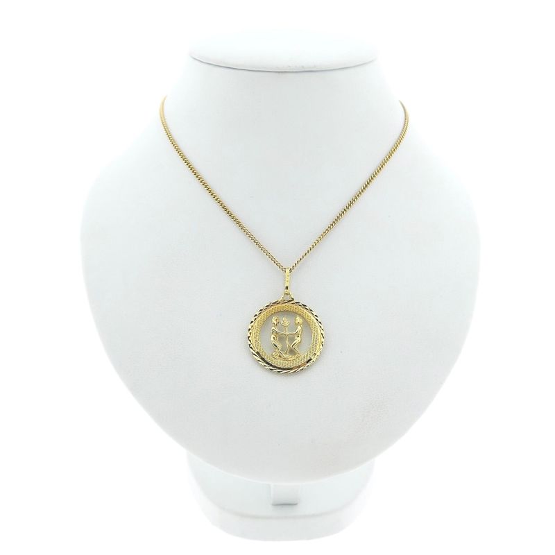 Image 3 of Gold zodiac sign pendant; Gemini