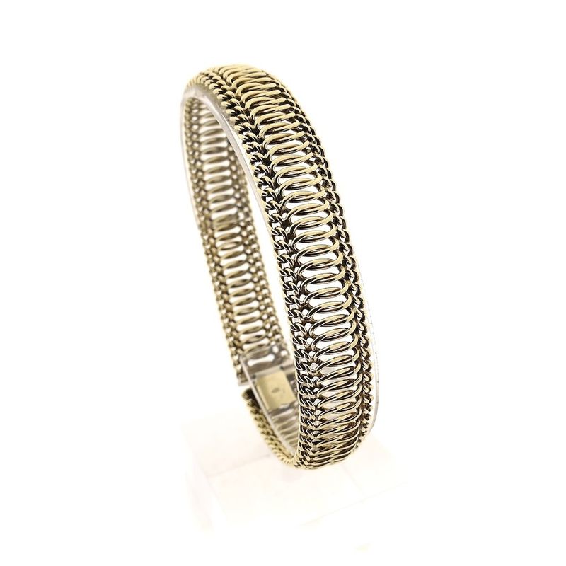 Image 1 of Gold wide link bracelet