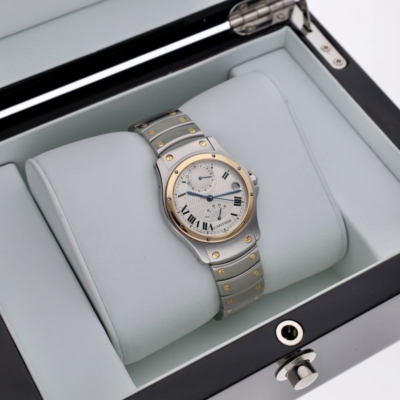 Image 24 of Cartier Santos Ronde Aviator '150 Years Limited Edition' W20038R3; Automatic watch with GMT