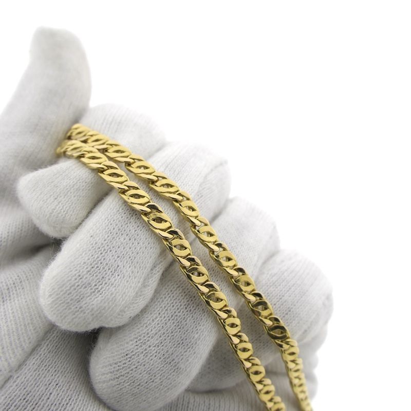 Image 9 of Gold navy gourmet link necklace | 50 cm