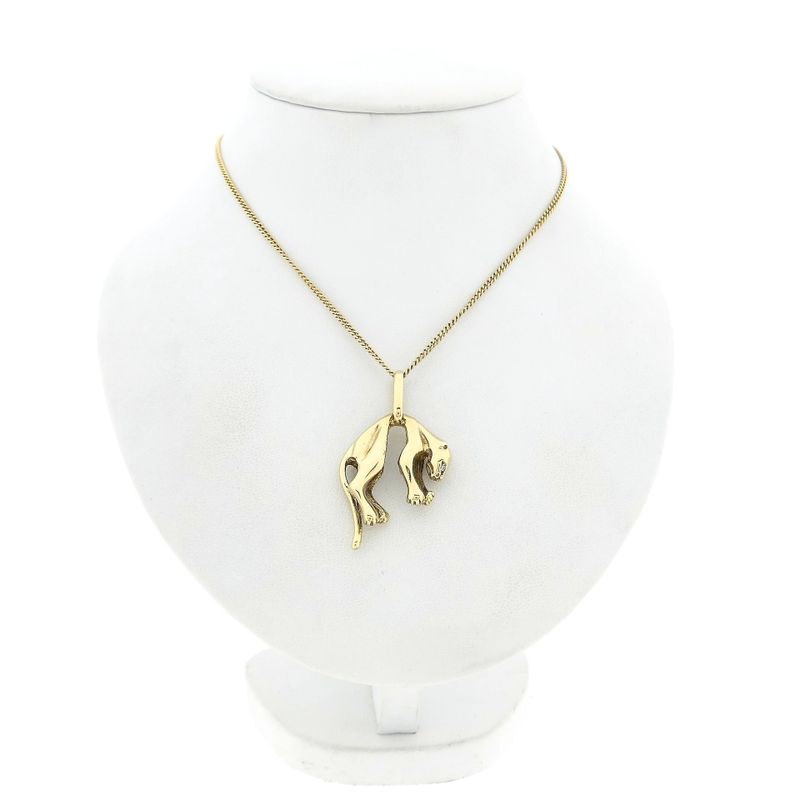 Image 4 of Gold Panther Pendant; Diamond 0.02 ct; 14K