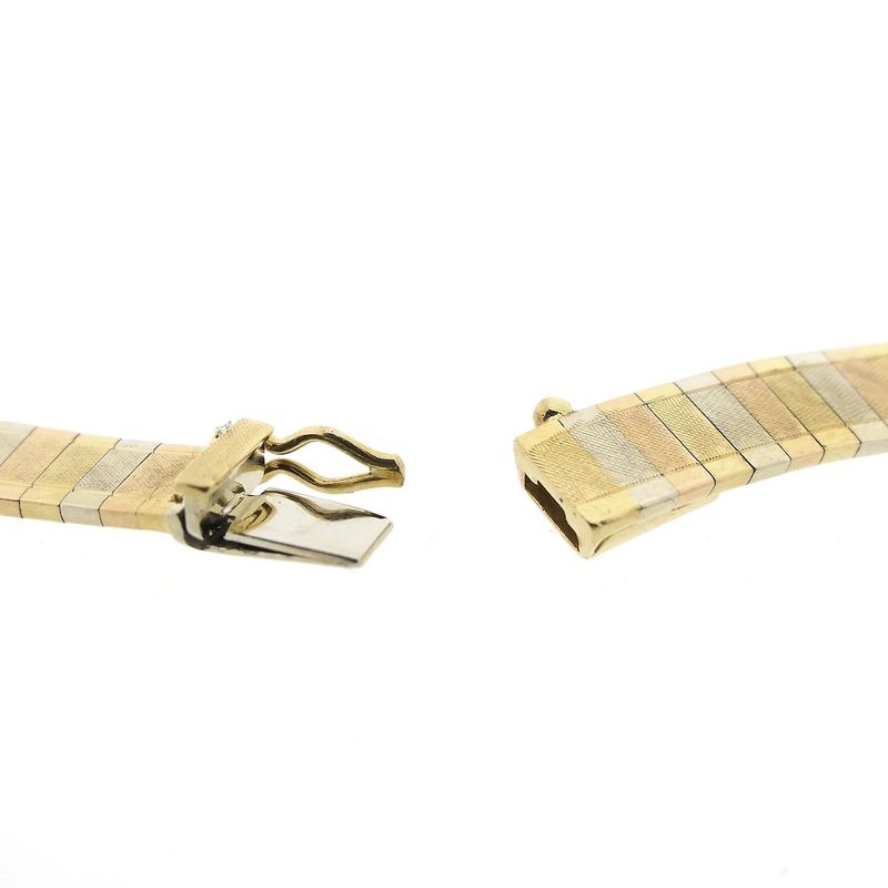 Image 5 of 18-karat tricolor gold omega necklace | 47 cm