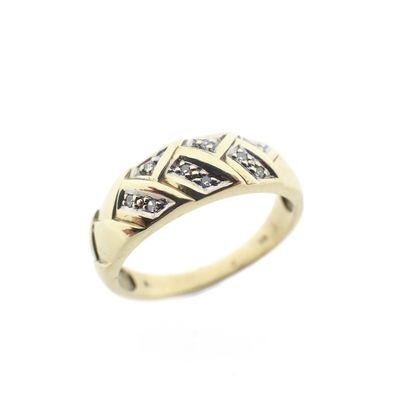 Image 1 of Gold ring with diamonds; 0.045 ct.