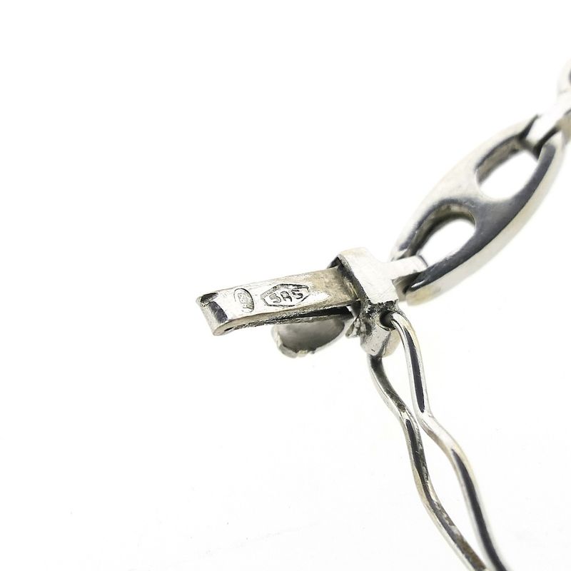 Image 7 of White gold fantasy link bracelet with diamonds; 0.24 ct.