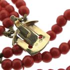 Image 6 of Red coral bead bracelet with gold clasp; Antique | 18 cm