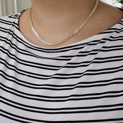 Image 2 of Gold unique link necklace | 45 cm