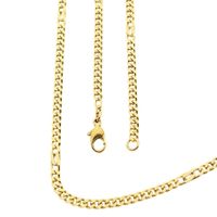 Gouden gourmetschakel ketting met wiebertjes | 81 cm