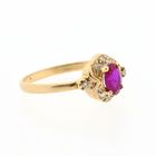 Image 5 of Gold ring with ruby and diamond | 0.04 ct.
