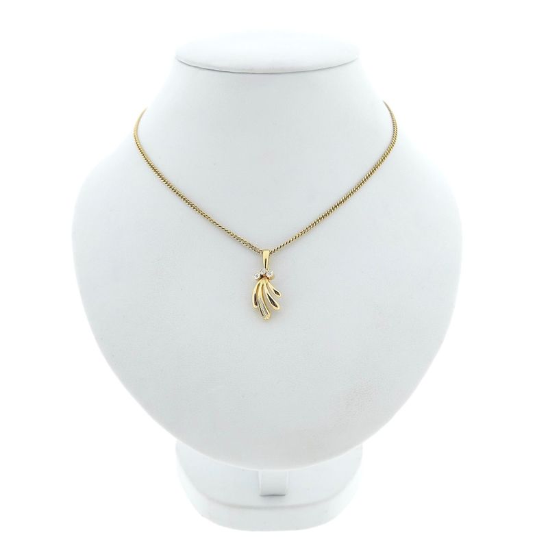 Image 3 of Golden fantasy pendant with diamonds; 0.015 ct.