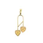 Image 3 of 14 Karat Gold Pendant with Two Hearts