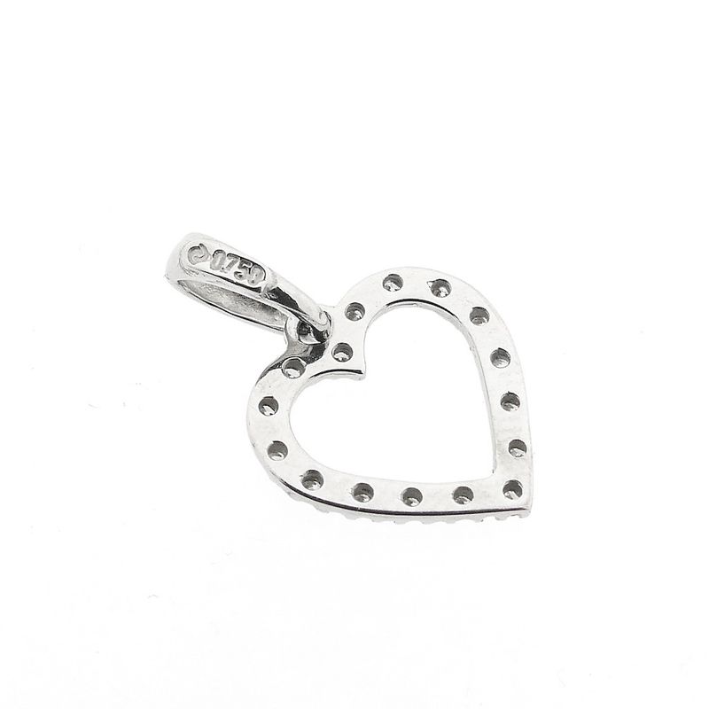 Image 6 of 18-karat white gold heart pendant with 0.08 ct diamond