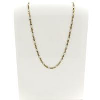 8 carat bicolor Figaro link chain