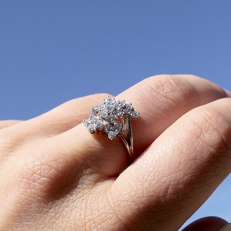 Image 2 of White gold entourage ring with diamond | 0.84 ct.