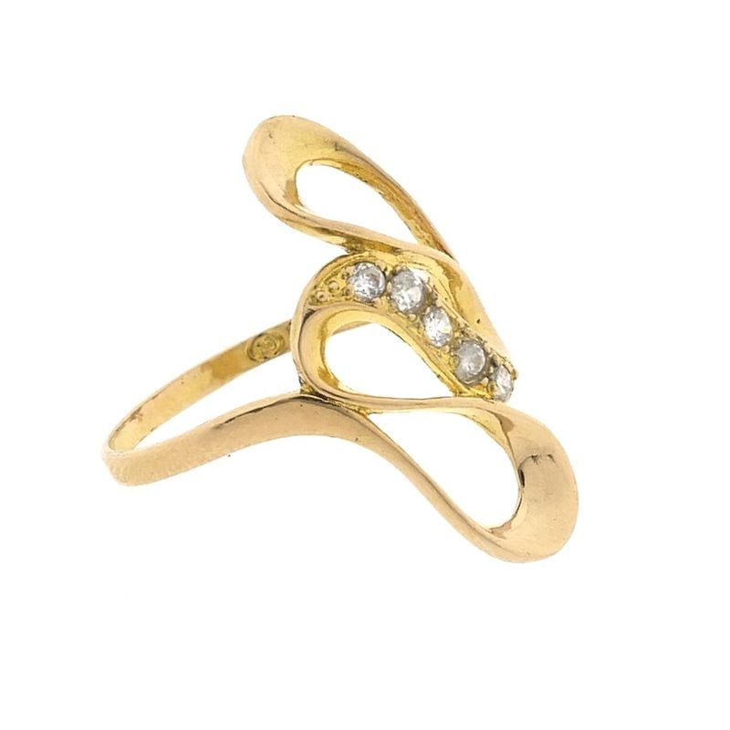 Image 4 of 21 carat gold fantasy ring with zirconia