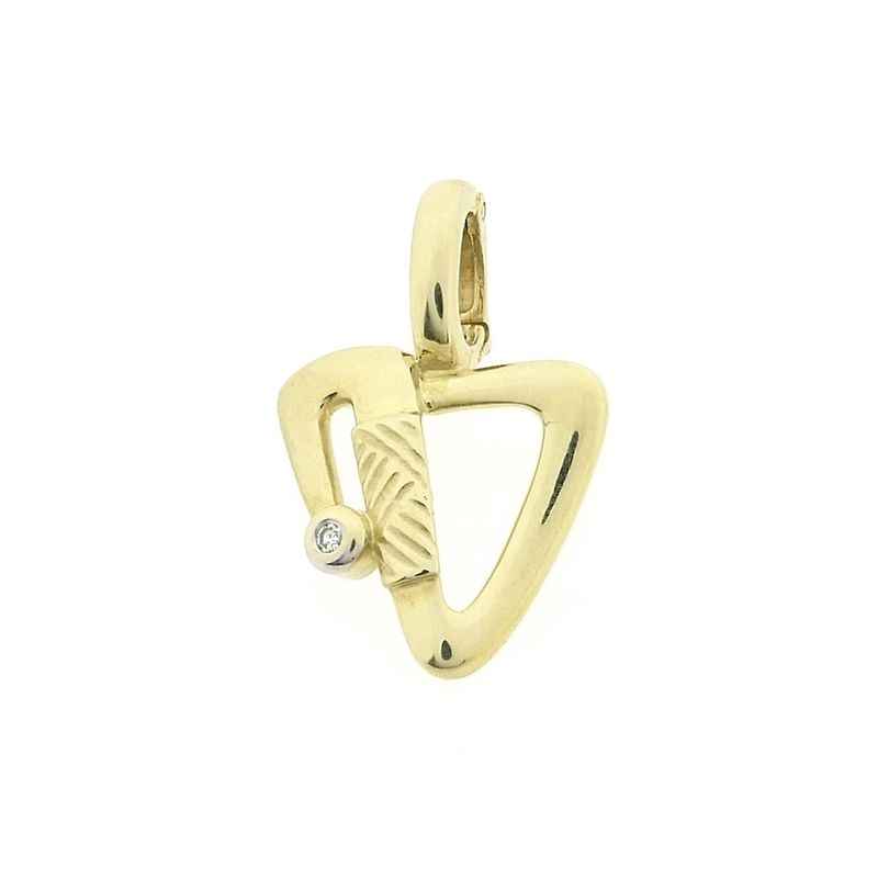 Image 1 of 9 carat abstract pendant with diamond; 0.01 ct.