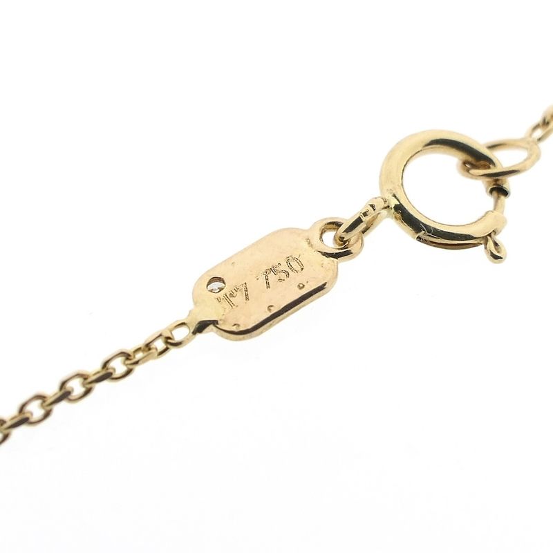 Image 7 of 18K gold anchor link necklace with a fixed pendant; angel with zirconia | 35 cm