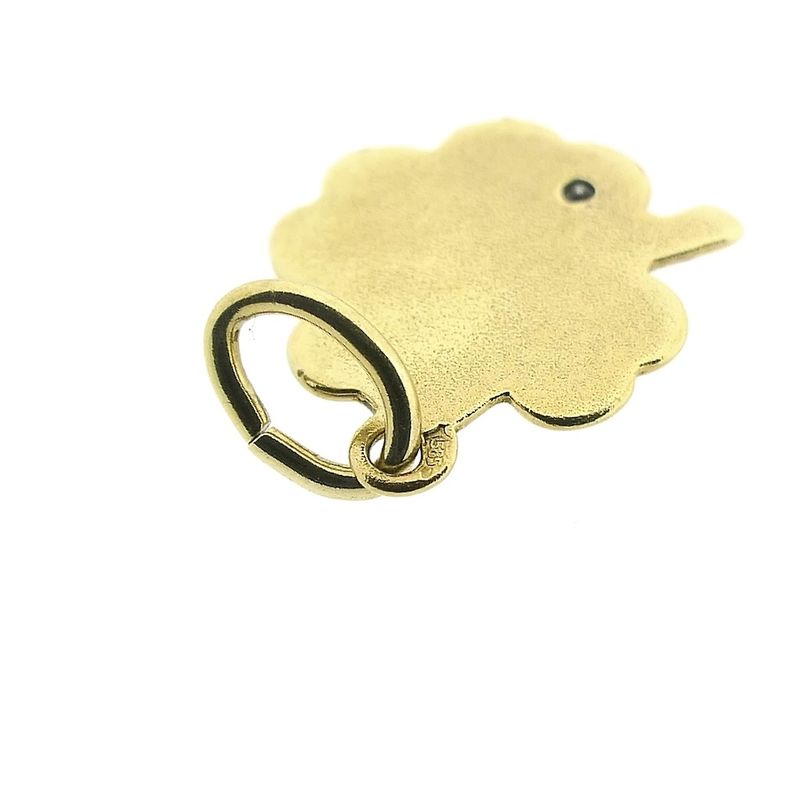 Image 6 of Gold pendant of a four-leaf clover with diamond | 0.005 ct.